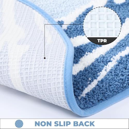 Cute Ocean Bath Rug Super Absorbent Non Slip Modern Bathroom Mat Machine - Image 5