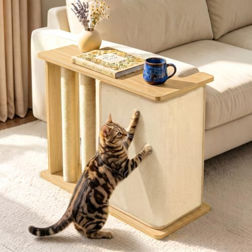 Cat Corner Side Table Scratcher, 3-in-1 Sofa Protector from Cat Claws by %E2%80%8EOueand