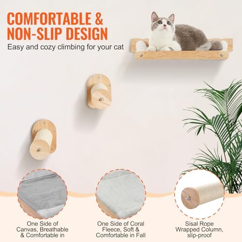 VEVOR Wall Mounted Cat Shelves, Cat Wall Shelves and Perches - Image 5