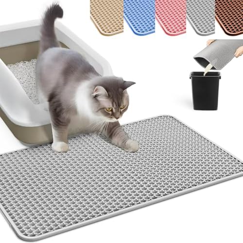 Cat Litter Mat, Honeycomb Double Layer Litter Trapping Mat by HCY%26WLD
