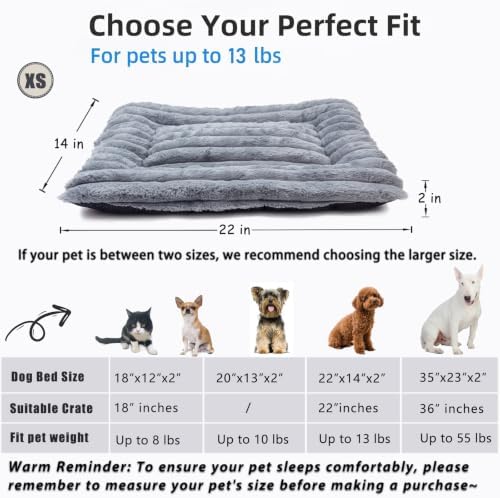 22 Inch Ultra Soft Comfy Pet Bed, Tiny Dog Bed, Washable Anti-Slip Crate Pad - Image 2
