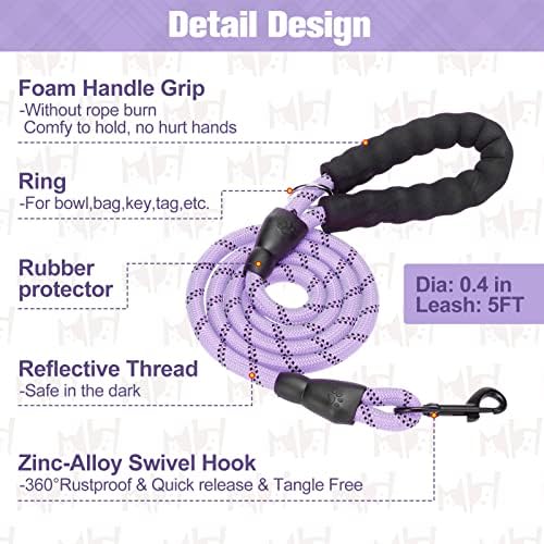 BEAUTYZOO Dog Harness Medium Sized and Leash Set, No Pull Pet Vest -Purple M - Image 5