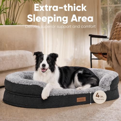 FUKUMARU Large Dog Bed，Thickened Orthopedic Sofa Bed, Waterproof & Washable - Image 2