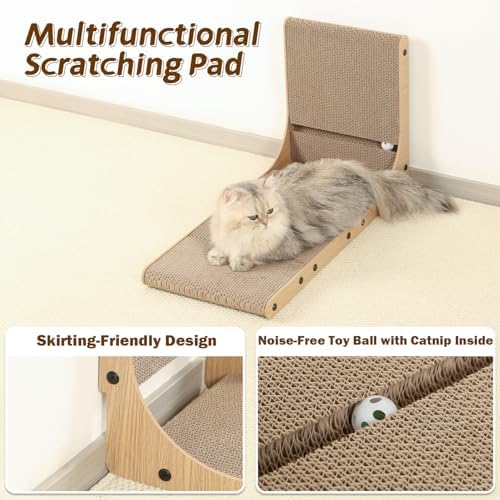 Zakkart 2-Pack L-Shaped Cat Scratching Board, 25.6" Tall - Image 5