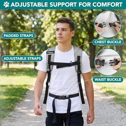 PetAmi Expandable Dog Cat Backpack Carrier, Airline Approved, Light Gray - Image 6