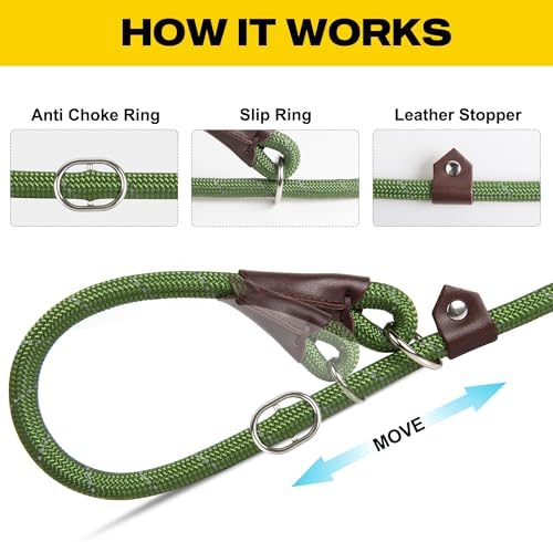 Fida Durable Slip Lead Dog Leash, 6 FT x 3/8" Dog Training Leash - Image 3