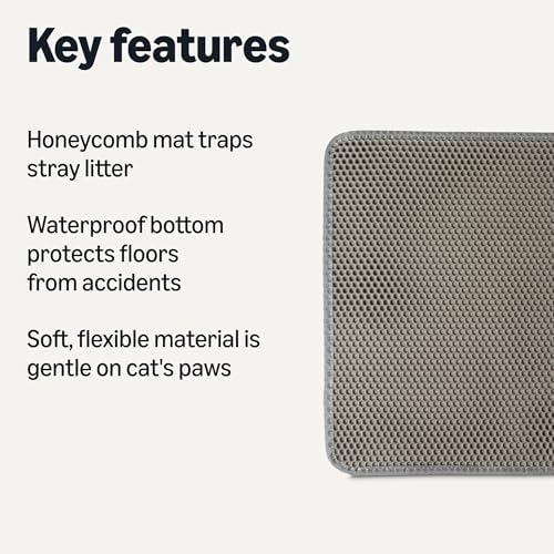 Amazon Basics Double-Layer Cat Litter Mat, Honeycomb Design - Image 2