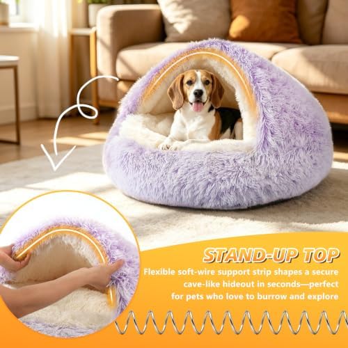 NOYAL Hooded Donut Bed, Calming Cave - Image 6