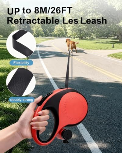 26 ft Retractable Dog Leash for Large Dogs, TPE Grip - Image 4