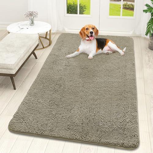 OLANLY Dog Door Mat for Muddy Paws 59x32, Super Absorbent Chenille Mud Mat by OLANLY