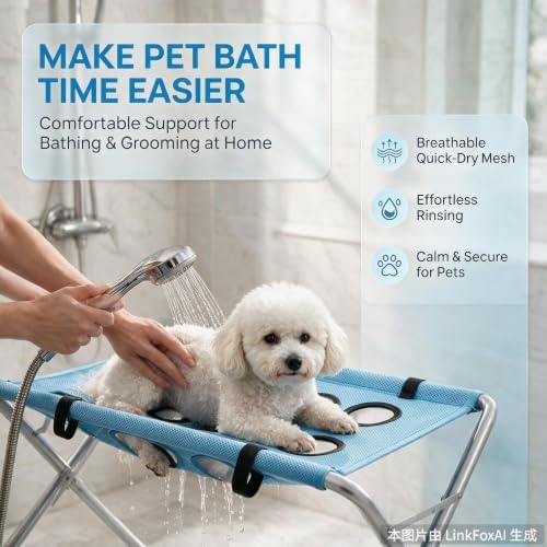 Pet Grooming Hammock for Dog&Cat, Foldable Pet Bathing - Image 2