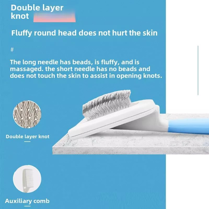 2 in1 grooming pet Slicker Brush forDe-Shedding Fine Comb - Image 3