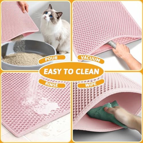Pieviev Cat Litter Mat, Double-Layer Waterproof Litter Trap - Image 6