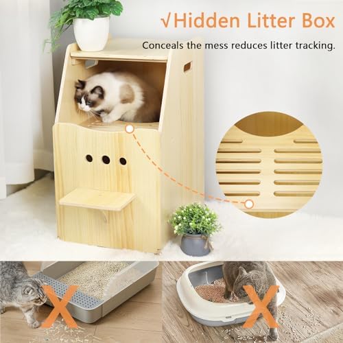 Cat Litter Box Enclosure, Enclosed Litter Boxes, Top Entry Cat Enclosure - Image 5