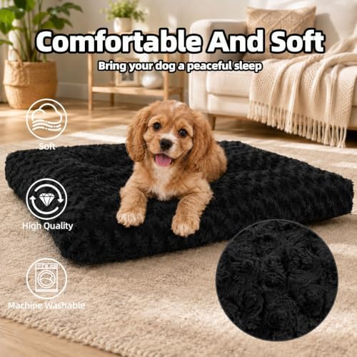 Dog Bed Medium Size, Plush Washable Pet Bed Mat, Dog Crate Bed 29"x21" - Image 3