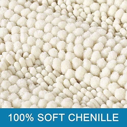 H.VERSAILTEX Bath Mats for Bathroom Non Slip Luxury Chenille Striped Bath Rug - Image 3