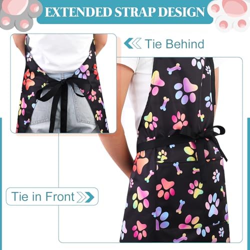 2 Pcs Dog Grooming Apron with 2 Pockets, Dog Grooming Smock - Image 4