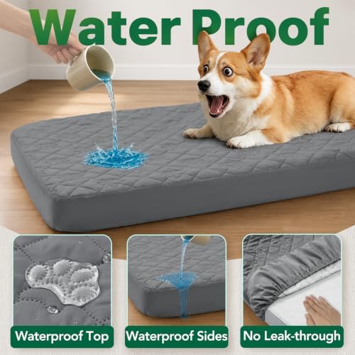 PAWFINITY Waterproof Dog Bed Cover Replacement, Fitted Sheet Washable - Image 3