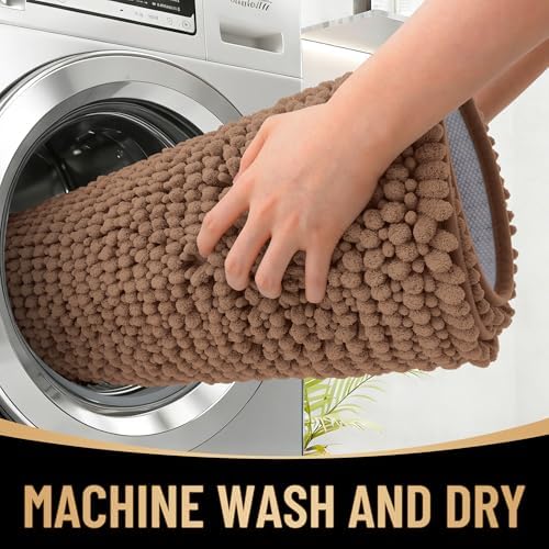OLANLY Thick Chenille Toilet Rugs U-Shaped 24x20 - Image 4