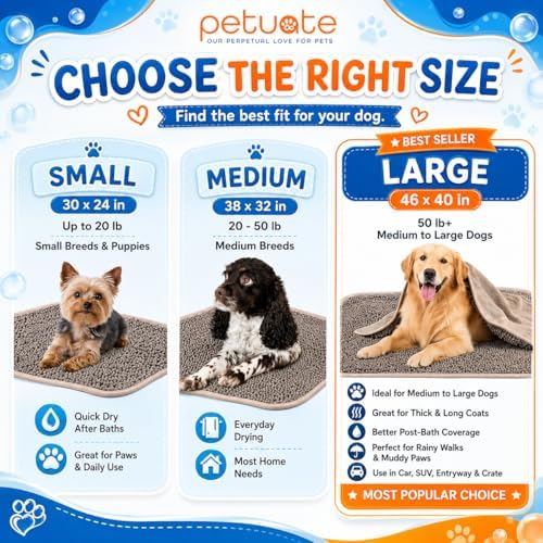 Pet 2-in-1 Dog Towel & Mat – Transforms from Drying to Bath Mat, Ultra Soft - Image 4