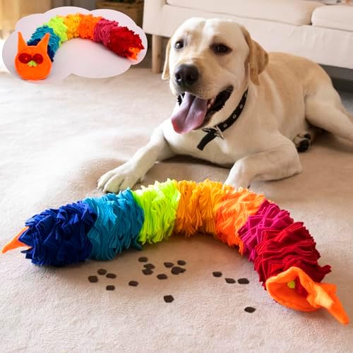 Ablechien Snuffle Ball Rainbow Snuffle Snake Puzzle Toy by Havefunwithyourpets
