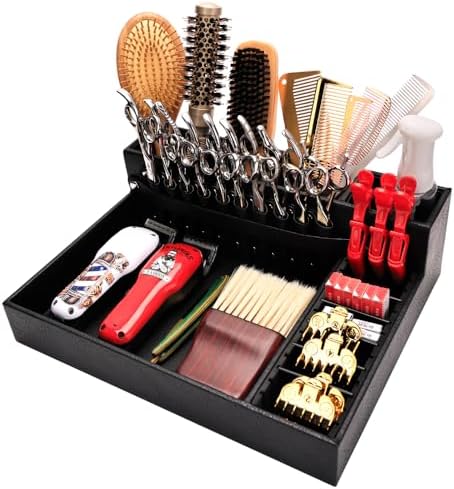 Barber Storage Box, Hairdressing Tool Holder, Shear Holder PU Leather Salon by ZIBARBER
