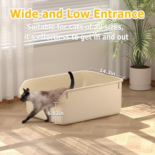 Large Cat Litter Box with High Side Cat Litter Pan Boxes - Image 2