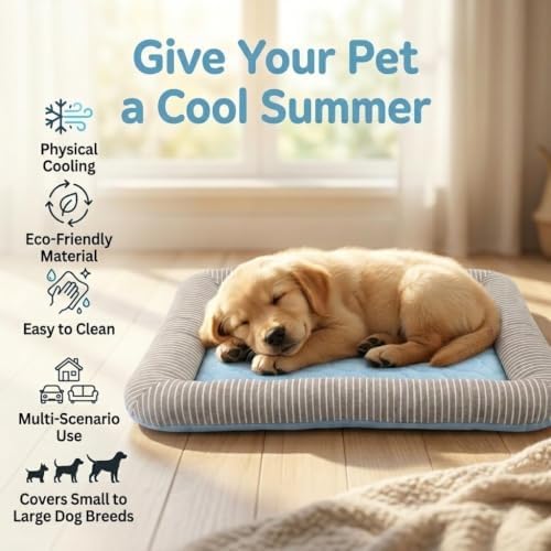 Dog Cooling Mat for Summer, Self Cooling Ice Silk Pet Bed Mat for Crate - Image 2