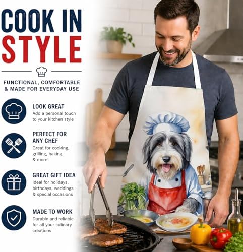 Caroline's Treasures Bearded Collie The Chef Apron Cooking Kitchen Server - Image 2