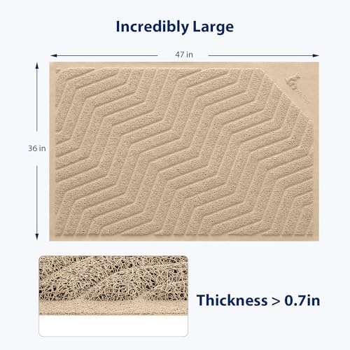 WePet Cat Litter Box Mat, Kitty Premium PVC Pad, Durable Trapping Rug, - Image 2