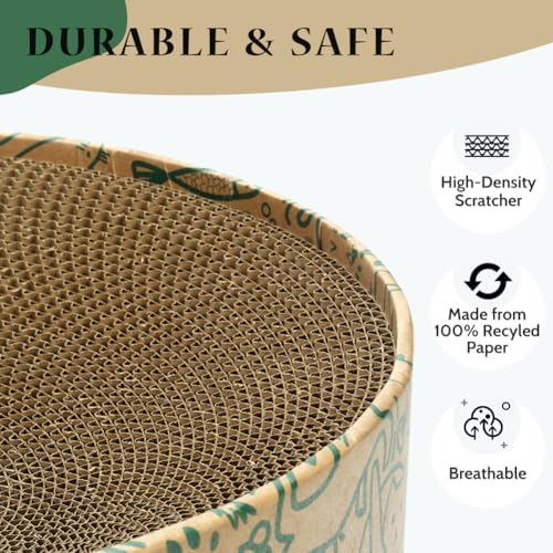 Cat Scratcher Cardboard, 2in1 Oval Cat Scratcher Bed - Image 3