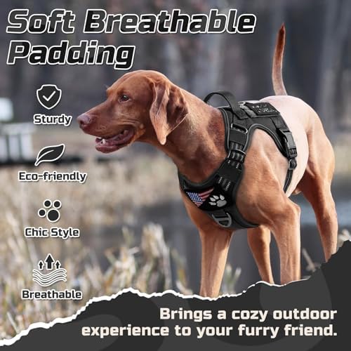 rabbitgoo Tactical Dog Harness for X-Large, No Pull Military Service Vest - Image 6