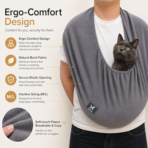 Plus Size Cat Sling, Polar Fleece Carrier - Image 5