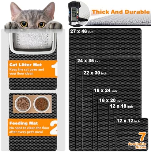 Cat Litter Mat 24"x35", Double Layer EVA litterbox Mat - Image 2