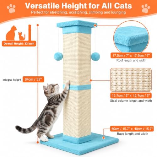 Cat Scratching Post 33 Inch Nature Sisal Cat Scratch Post - Image 2
