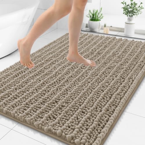 Smiry Bathroom Rugs 48X32, Extra Soft Rubber Backing Chenille Bath Mats by Smiry