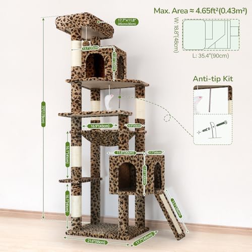 Globlazer F70 Pro Leopard Heavy Duty Cat Tree Tower - Image 6