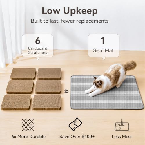 Large Cat Scratcher Mat, 39.3"×23.6" Sisal Cat Scratch Pad - Image 5