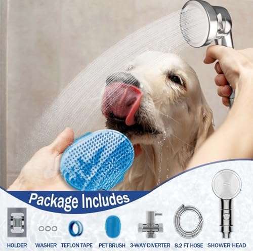 Dog Shower Attachment for Convenient Dog Bath, 3-mode High Pressure Handheld - Image 2