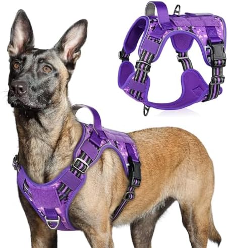 rabbitgoo Tactical Dog Harness for Large, No Pull Military Service Vest by rabbitgoo