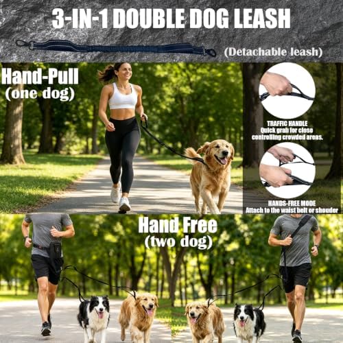 3-in-1 Hands Free Double Dog Leash - Image 7