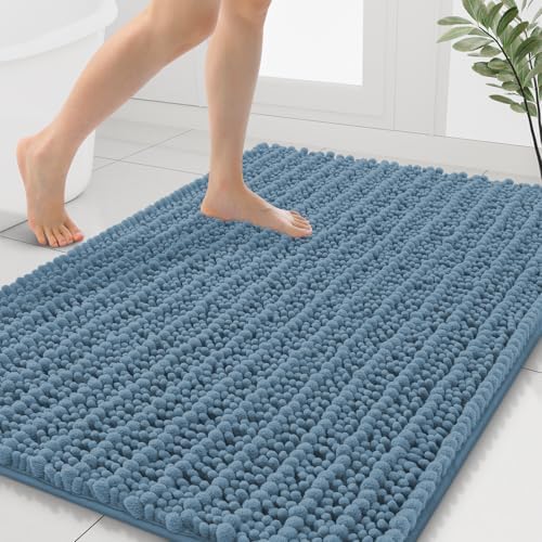Smiry Bathroom Rugs 40X32, Extra Soft Rubber Backing Chenille Bath Mats by Smiry
