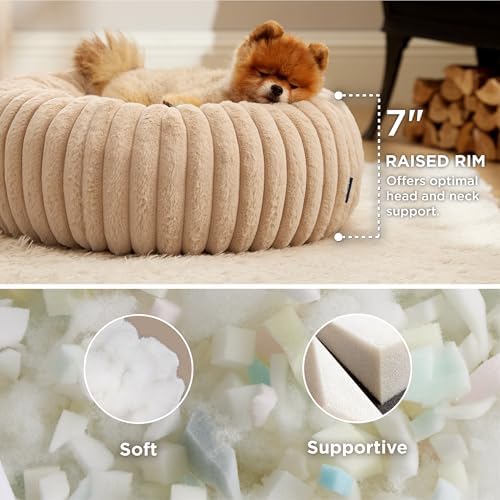 Bedsure ComfyFleece® Donut Small Dog Bed - Image 2