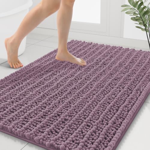 Smiry Bathroom Rugs 40X32, Extra Soft Rubber Backing Chenille Bath Mats by Smiry
