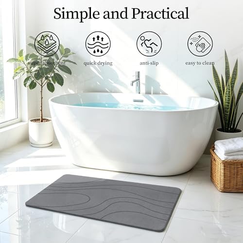 THMINS Extra Large Stone Bath Mat - Image 3