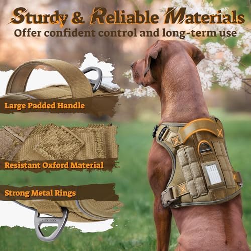 rabbitgoo Tactical Dog Harness for Large Dogs, No Pull Service Pet Vest - Image 6