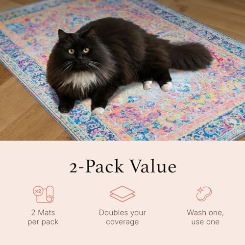 Lovewag Cat Litter Mat, Litter Box Mat, Sage Forest, 2 Pack - Image 4