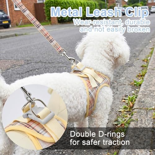 AIITLE Step in Dog Harness and Leash Set Plaid Adjustable - Image 6