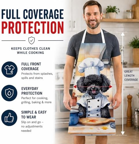 Caroline's Treasures Black Poodle The Chef Apron Cooking Kitchen Server Baking - Image 3