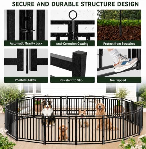 Thickened Outdoor Dog Fence, 16 Panels - Image 5